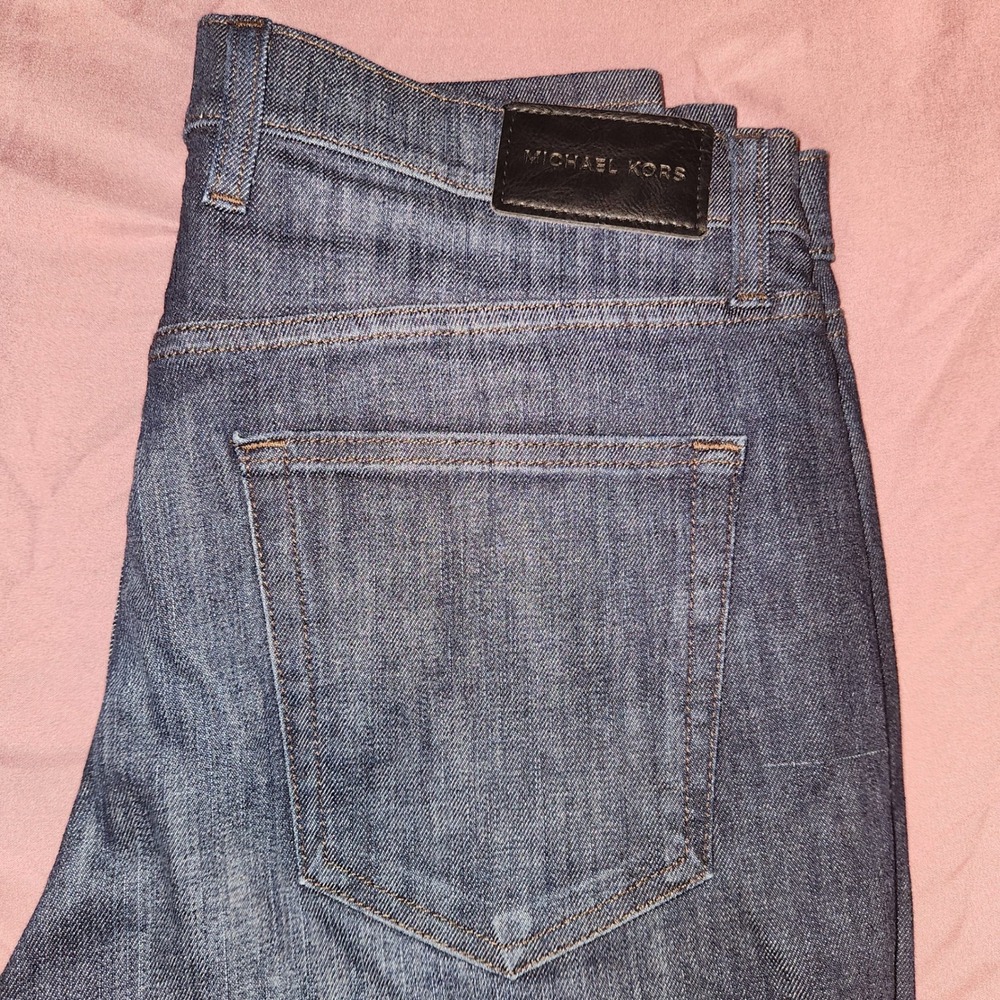 Michael Kors Parker Slim Fit Jeans Mens 34x32 Dark Wash Indigo Stretch Denim